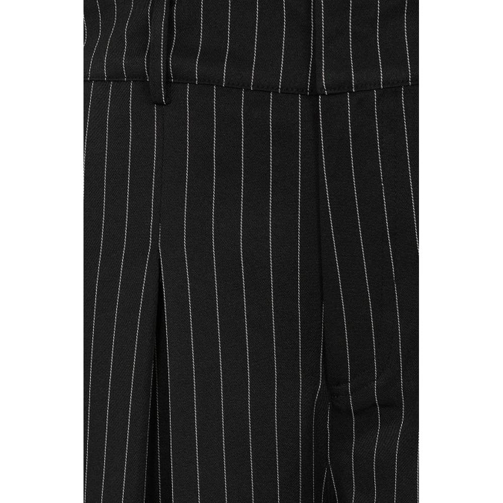 Banned - Pin Stripe Goals Wijde broek - Zwart